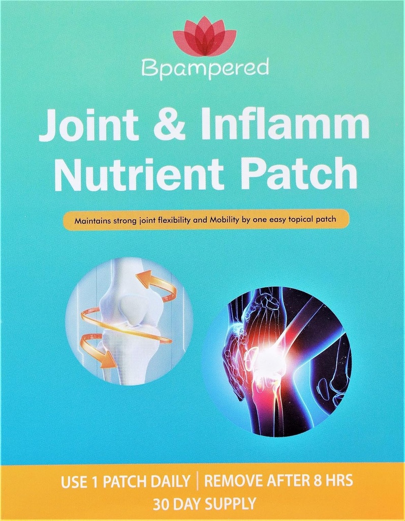 Joint & Inflamm Nutrient Patch - Glucosamin Chondroitin Kompleks med MSM for fælles sundhed, fremmer fleksibilitet og mobilitet af Joints, fælles Disconfort Relief