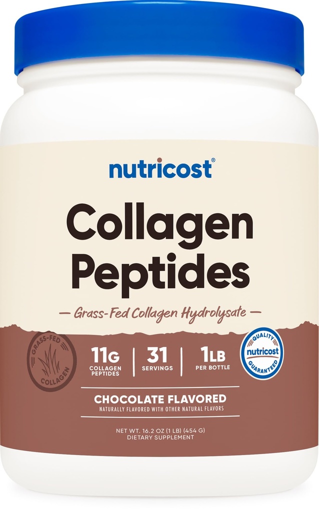 Nutricost Collagen Peptider Powder 1LB (454 G) (Chocolate) - Græs Fed Bovine Collagen Hydrolysat