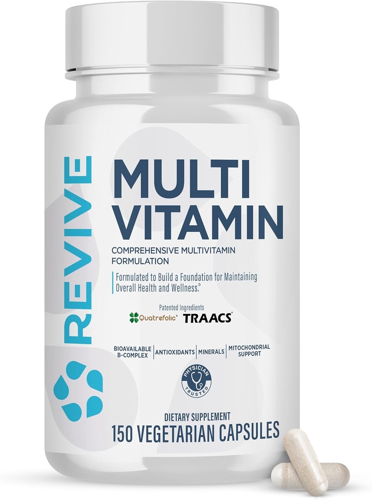 Revive MD Multi-Vitamin Supplement for Men & Women – Daily Multivitamin Supports Energy, Immunity & Overall Health with Essential Vitamins, NAC, Zinc, Magnesium & More (60 Capsules, 30 Servings)
