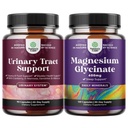 Bundle af D Mannose Kapsler til Urinary Tract Sundhed for kvinder Hurtig fungerende Super Koncentreret Tranebær 90ct og Pure Magnesium Glycinate 400mg Per Servering til Mood Sleep og Afslapning