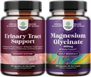 Bundle af D Mannose Kapsler til Urinary Tract Sundhed for kvinder Hurtig fungerende Super Koncentreret Tranebær 90ct og Pure Magnesium Glycinate 400mg Per Servering til Mood Sleep og Afslapning