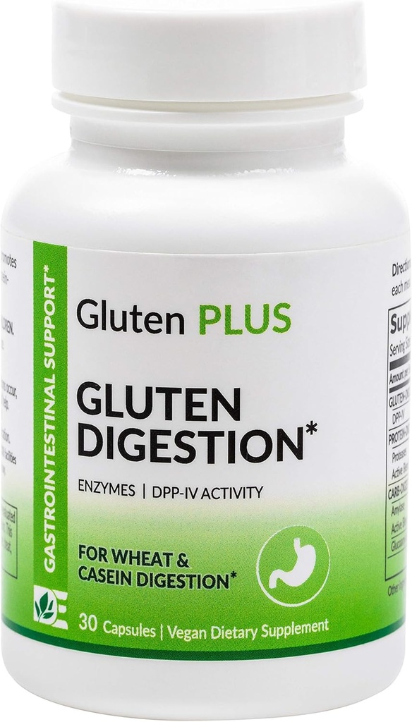 Gluten fordøjelsesenzym (30 greve) - fordøjelsesstøtte - supplement til Digasting Gluten - Gut Health Support & Nutrient Absorbent 124; 30 greve
