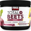Kraftfaktor Total Beets Energy Drink Mix, Superfood Beet Root Powder med Nitrater til Boost Energy og Support Circulation, Blood Flow, Nitric Oxide og Stamina, Heart Health Supplement, 30 Serveringer