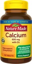 Nature Made Calcium 600 mg with Vitamin D3, Dietary Supplement for Bone Support, 120 Tablets (Pack of 3)