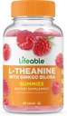 Levende L Theanine med Ginkgo Biloba - Great Tasting Natural Flavor Gummy Supplement Vitaminer - Non-GMO Gluten Free Vegan Chewable - at hjælpe dig med at fokusere og slappe - for voksne mænd kvinder - 60 Gummies