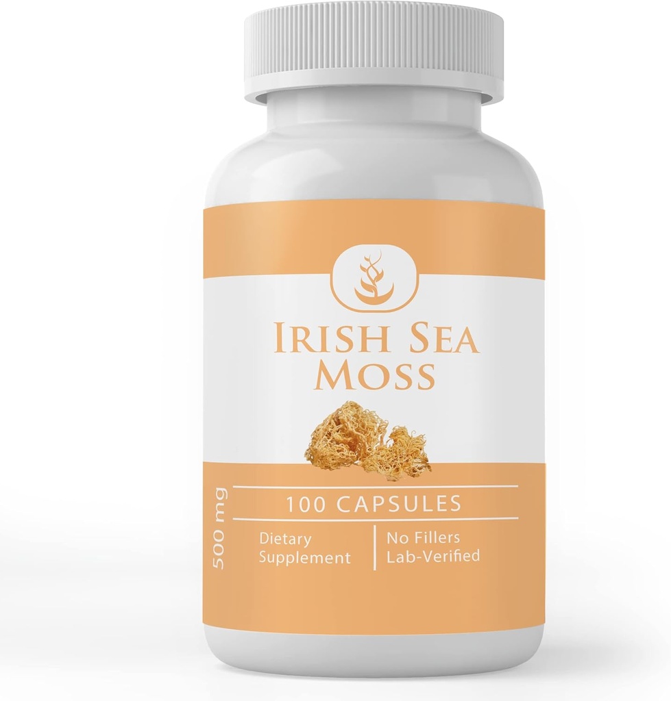 PURE ORIGINAL INGREDIENES Irish Sea Moss (100 kapsler) Altid ren, ingen tilsætningsstoffer eller fyldstoffer, Lab Verified