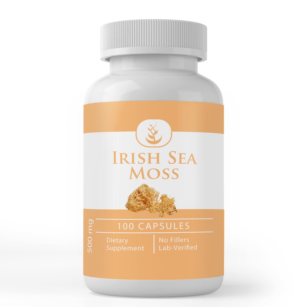 PURE ORIGINAL INGREDIENES Irish Sea Moss (100 kapsler) Altid ren, ingen tilsætningsstoffer eller fyldstoffer, Lab Verified