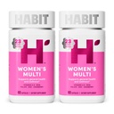 Habit Womens Multi Supplement 2 Pack (120 kapsler) - Nyt udseende, Understøtter General Health & Wellness, 23 essentielle vitaminer og mineraler, Frugtekstrakter, Folate, Jern, B12, Biotin, Non- GMO