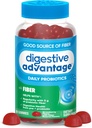 Fordøjelsesfordele Prebiotic Fiber Gummies + Probiotika til Gut Health, 5g Prebiotic Fiber Plus 1 Millioner CFU Probiotic, Understøtter fordøjelsessygdomme og regelmæssighed, (60ct flaske) Strawberry Flavor *