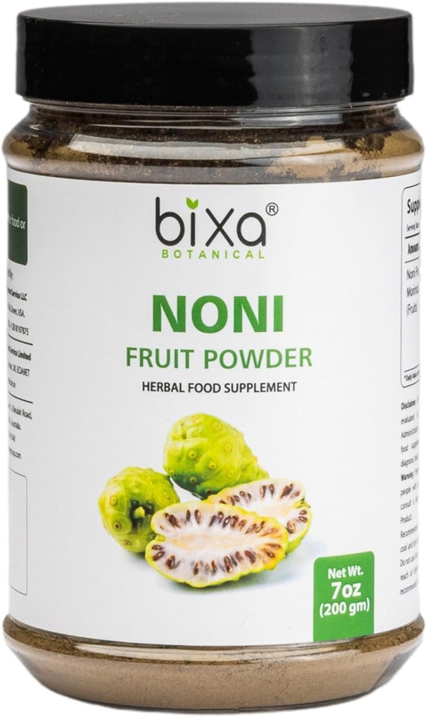 bixa BOTANIC Ayurvedic Natural Herbal Supplement Noni Powder Pure Autentisk Premium kvalitet (Morinda Citrifolia) 7 Oz / 200g