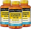 Mason Natural Kalium Gluconate 595 mg, 300 Day Supply, 100 tabletter (pakning med 3)