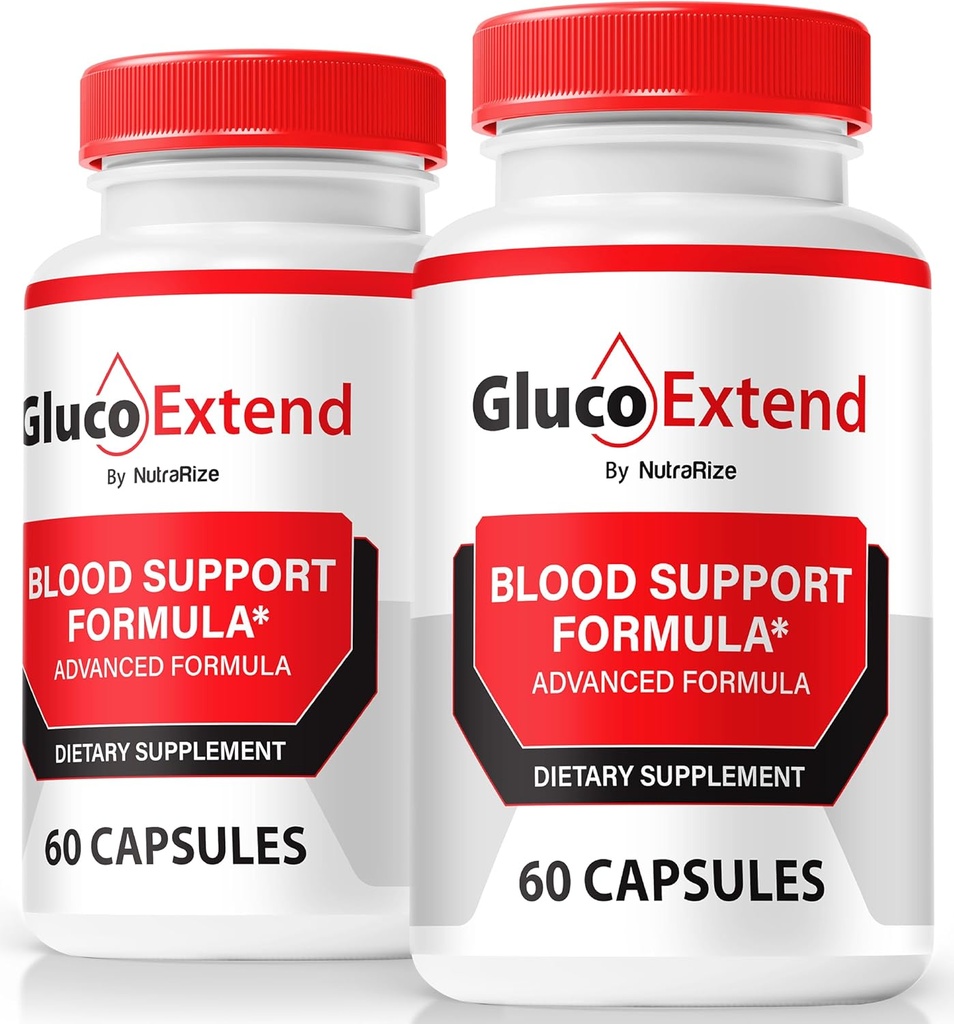 NutraRize (2 Pack) GlucoExtend kapsler, Official GlucoExtend piller til støtte vedvarende energi, Premium blodkar Cleaner, GlucoExtend Detox Glyco Optimizer, Circulation Support (120 Kapsler)