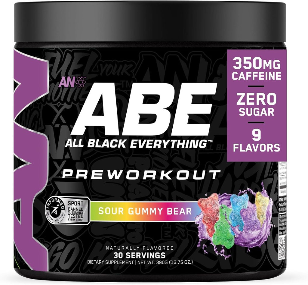 Alle sorte alt før workout pulver 124; 30 Serveringer â 124; Sour Gummy Bear â 124; 350mg Koffein â 124; Nootrop præ-workout Blend â 124; Beta Alanine + Citrullin â 124; Energitillæg for mænd og kvinder