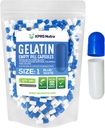 XPRS Nutra Størrelse 1 Tomme kapsler - 500 Tomme Gelatine kapsler - Pille gør det - Pure Bovin Pill Gel Caps til Do- It- Yourself Kosttilskud (blå / hvid)