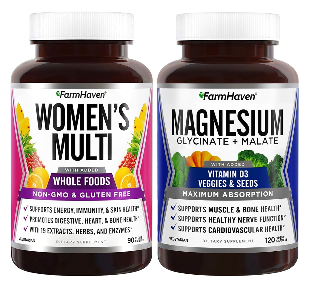 FarmHaven Bundle - Multivitamin til kvinder og Magnesium Glycinat & Malat Complex