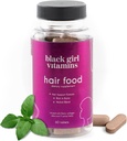 Sort pige vitaminer - hår mad biotin supplement med kollagen til hårvækst støtte, Vegan, Gluten- fri, 60ct