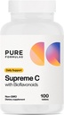 PureFormulas Supreme C med Bioflavonoider - 100 tabletter á 124; 1000 mg C-vitamin, Citrus Bioflavonoider Complex, Rose HIPS - 124; immunforsvar & antioxidant Boost - 124; Allergen- Free
