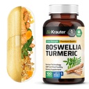 BIO KRAUTER Gurkemeje tillæg med Boswellia Extract Kapsler - 2000 mg Blend - 100 Greve - Vegan Boswellia Gurkemeje (Curcumin) - Formel w / Black Pepper