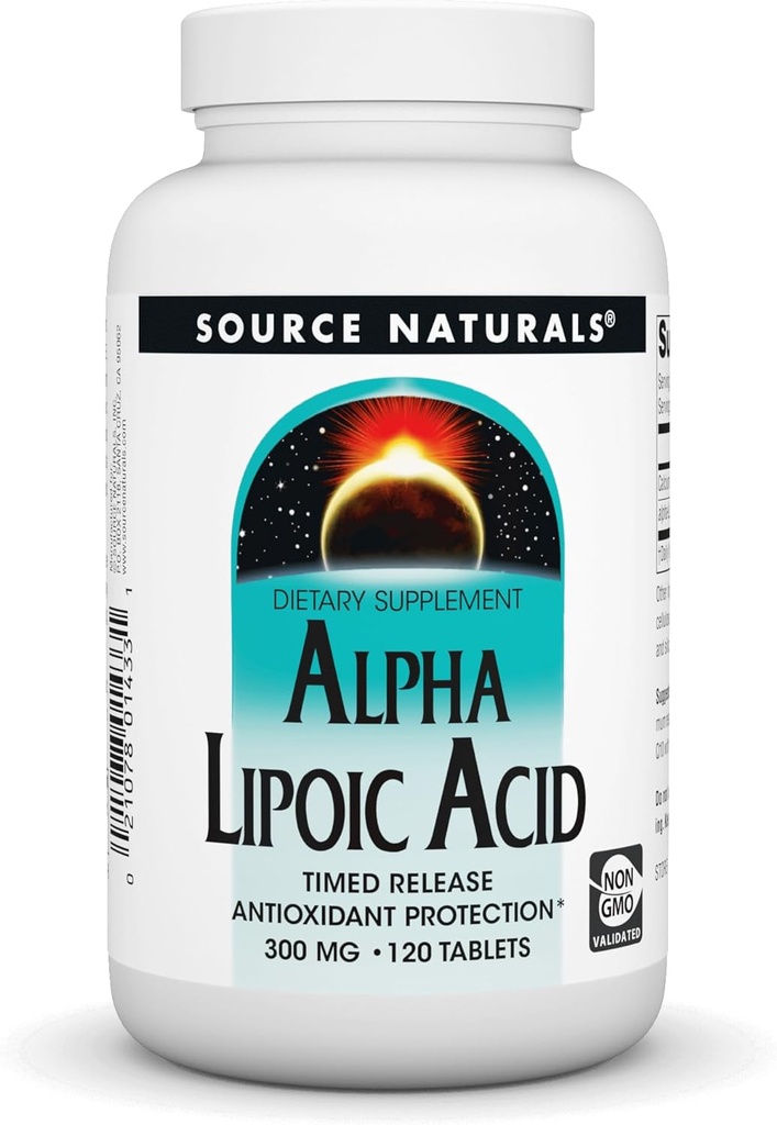 Source Naturals Alpha Lipoic Acid, Time Published Antioxidant Protection * - 120 Time Release Tablets
