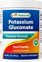 Bedste Naturals Kalium Gluconate 1lb Powder (1 LB (pakning med 1))