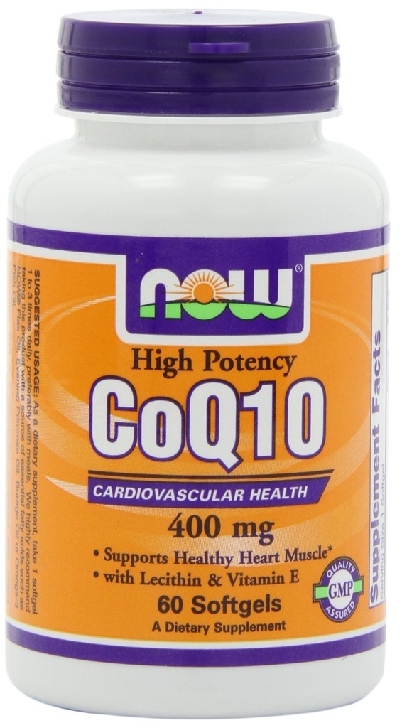 NOW Foods CoQ10 400 mg w/Lecithin & Vitamin E 60 Softgels
