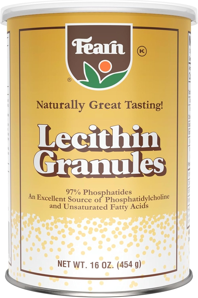 Fearn Natural Foods Soy Lecithin Granules - Fedtemulgator med essentielle næringsstoffer til sundhed, Forbedre tekstur af kager, Brød & gør det Gumies, 16 Oz