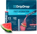 DripDrop Hydration Pakker - Vandmelon - Single Serve Electrolytes Powder Mix - Non-GMO, Gluten Free, Vegan - 32 sticks
