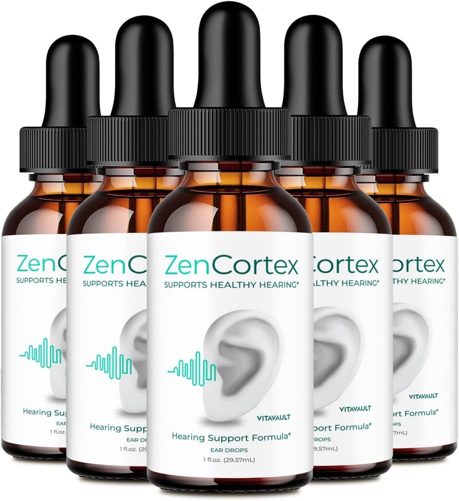 ZenCortex Tinnitus Relief for Ringende Øre Drops, Zen Cortex Tinnitus supplement ZenCortex sund Øre Support - Maksimal styrke Avanceret Formel ZenCortex Drops Anmeldelser (5 Pack)