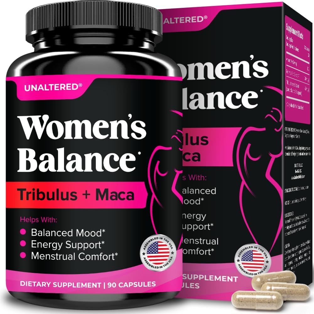UNALTERED Hormone Balance & Mood Support for Women - Understøtter naturligvis Hormonal Balance & Energy med Tribulus Terrestris & Red Maca Root Extract - Kosttilskud - 90 Veganske kapsler