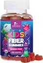 Kids Fiber Gummies 4g - Prebiotic Fiber supplement til fordøjelsessygdomme, regelmæssighed og immunforsvar - Sukker Free & Plant- baseret Fiber - Natural Raspberry Flavor - Vegan, Gluten- Free - 60 Gummies