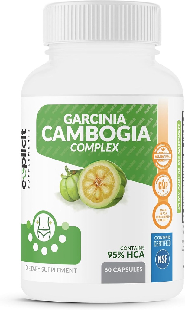 Garcinia Cambogia 95% HCA - Natural, Simple & Pure Weight Loss Supplement - Max Strength 1400mg - 1 måned