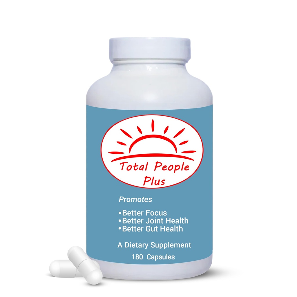 Total People Plus - Multivitamin & Minerals for voksne - Kosttilskud rig på større mineraler med mix af vitaminer A, D og E - øger energi og vitalitet - 180 kapsler