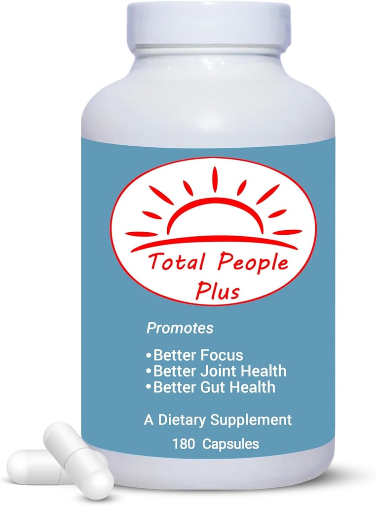 Total People Plus - Multivitamin & Minerals for voksne - Kosttilskud rig på større mineraler med mix af vitaminer A, D og E - øger energi og vitalitet - 180 kapsler