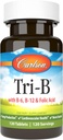 Carlson - Tri- B, B-vitamin Complex, 25 mg vitamin B- 6, 400 mcg vitamin B- 12, folinsyre energipiller, Promote cardiovaskulær sundhed, B-kompleks vitaminer, B12 tillæg, B-vitamin Complex, 120 tabletter