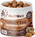 WuffWell Tyrkiet Hale svampe til hunde - Mushroom supplement til hunde immunstøtte - Aids Lumps & Pumps - Mushroom pulver til hund - Vet- Anbefalet - Hunde svampe pulver - Made in USA