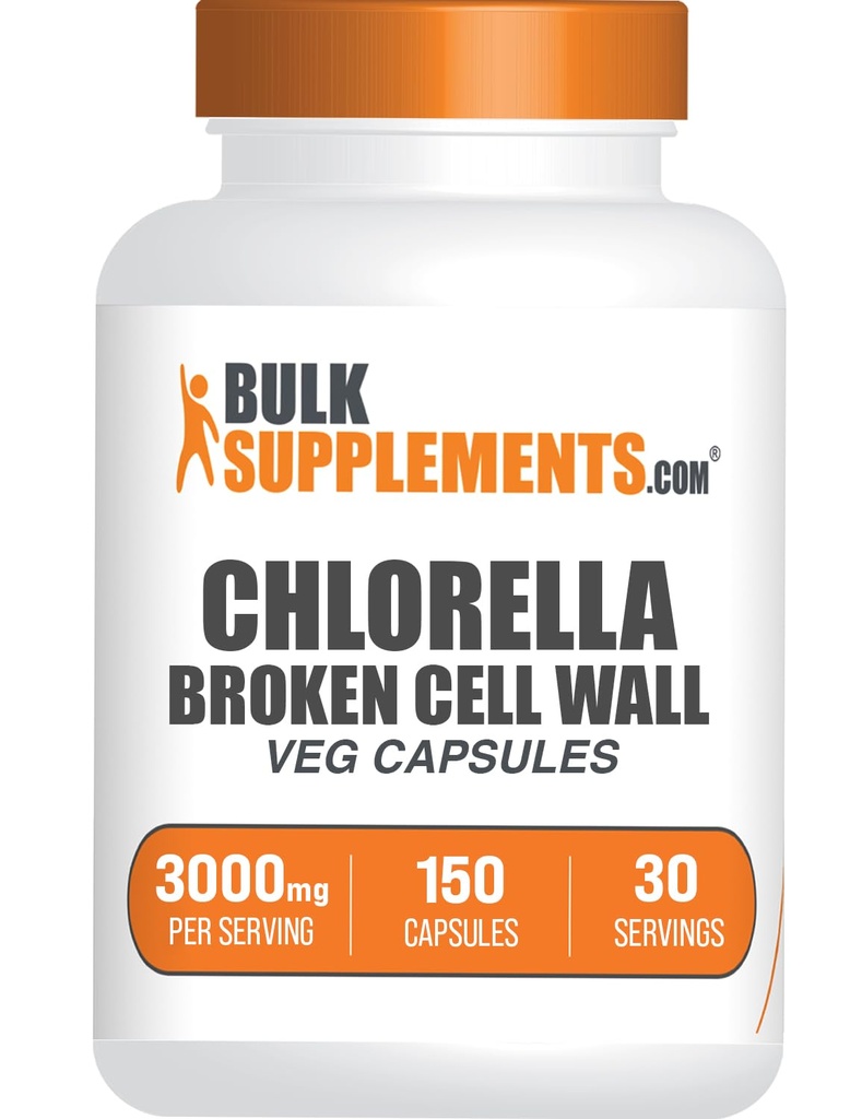 BulkSupplements.com Chlorella Kapsler - Broken Cell Wall, Chlorella Supplement - Superfood supplement, Vegan & Gluten Free, 5 Kapsler per servering, 150 Count (pakke med 1)