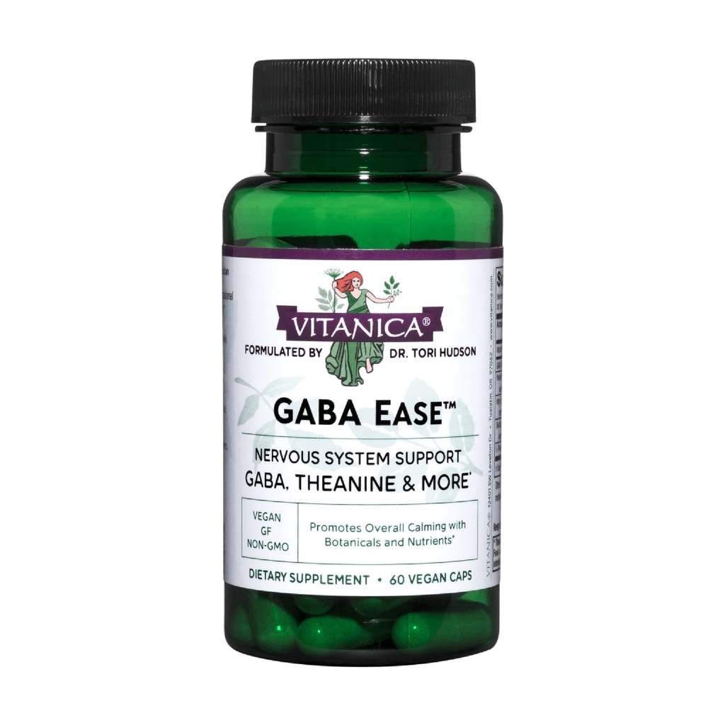 Vitanica, GABA Ease, Calming Support, Vegan, 60 Kapsler