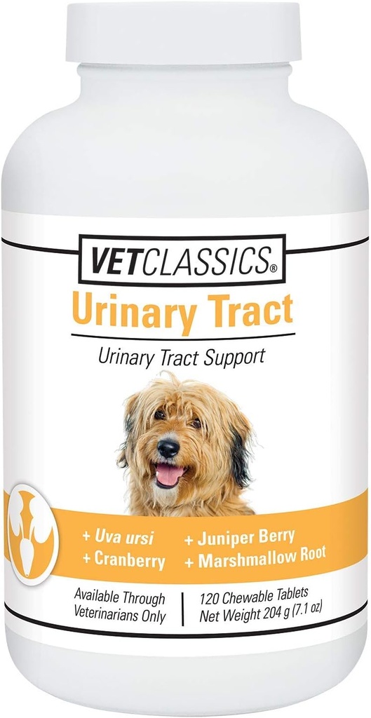 Vet Classics Urinary Tract Hundetillæg - Urinary Tract Support til hunde, Kæleinkontinens - Cranberry Hundetillæg - Chewable Tablets 120 Ct.