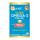 Qunol Fish Oil Omega 3 Mini Softgel, 1000mg Omega 3 EPA + DHA, Ultra Pure Supplements, Heart Health Support, Lemon Flavor, Let at synke Minis, 3 Måned Supply, 180 Greve