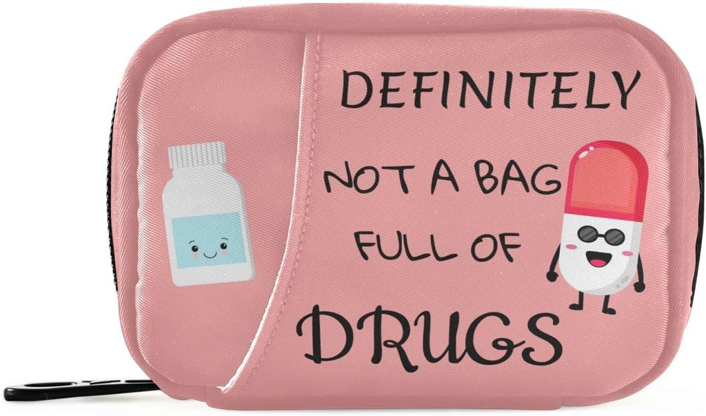 Pill Organizer Pill Character Pill Box 7 Dag Pill Case Travel Pill Organizer Bag med lynlås Portable ugentlige sag Kompakt størrelse for vitamin supplement Holder