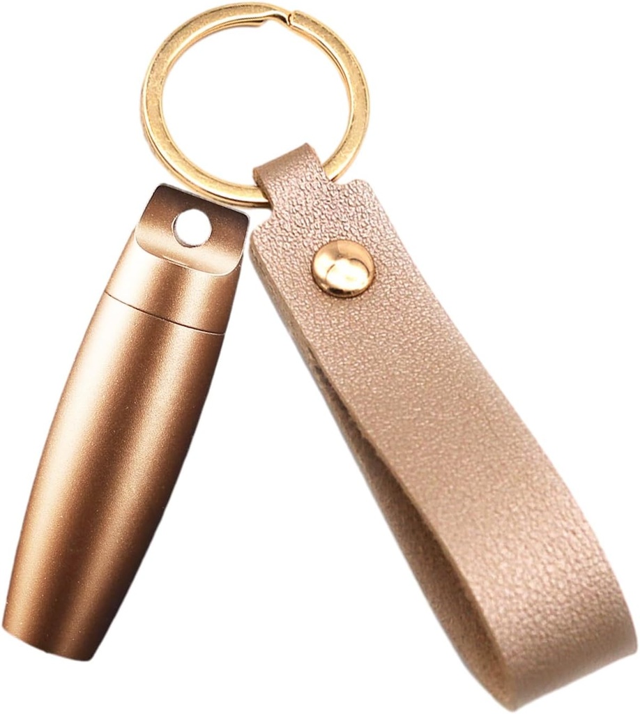 Lille Pill Organizer med Keychain, Mini Pill flaske / Guld Pill Container til purse, Metal vandtæt Pill boks.