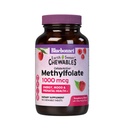 Bluebonnet EarthSweet methylfolfolate 1000 mcg Cellulær Active Coenzym 5- MTHF L Methyl Folate Supplement - Prenatal & Energy Support - Non- GMO, Vegan, Gluten- Free - Hindbær - 90 tyggetabletter