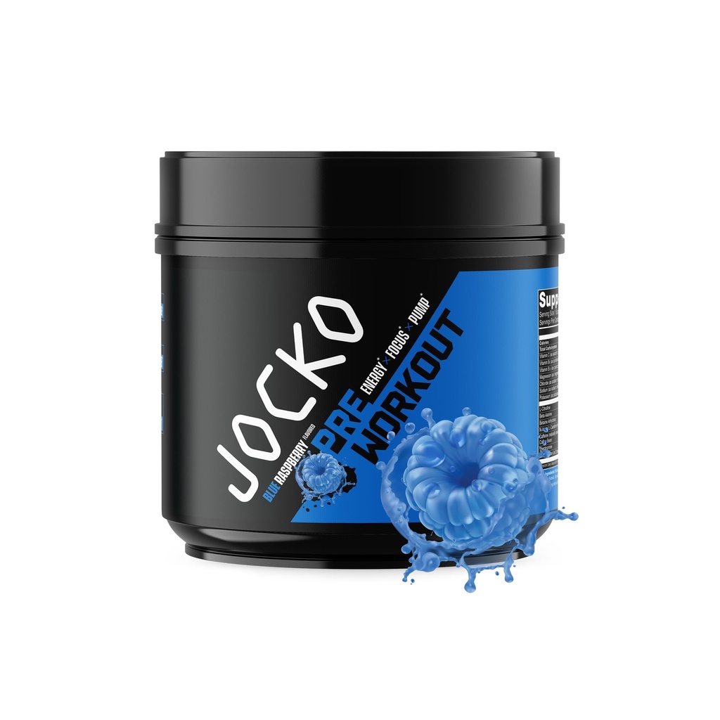 Jocko Fuel Ultimate Pre Workout Powder - Pre- Workout Energy Powder Drikke til mænd og kvinder - High Stim Sugar- Free Nootrop Blend til støtte Muskelpumpe, energi, & Inddrivelse 200mg Koffein Blå Hindbær