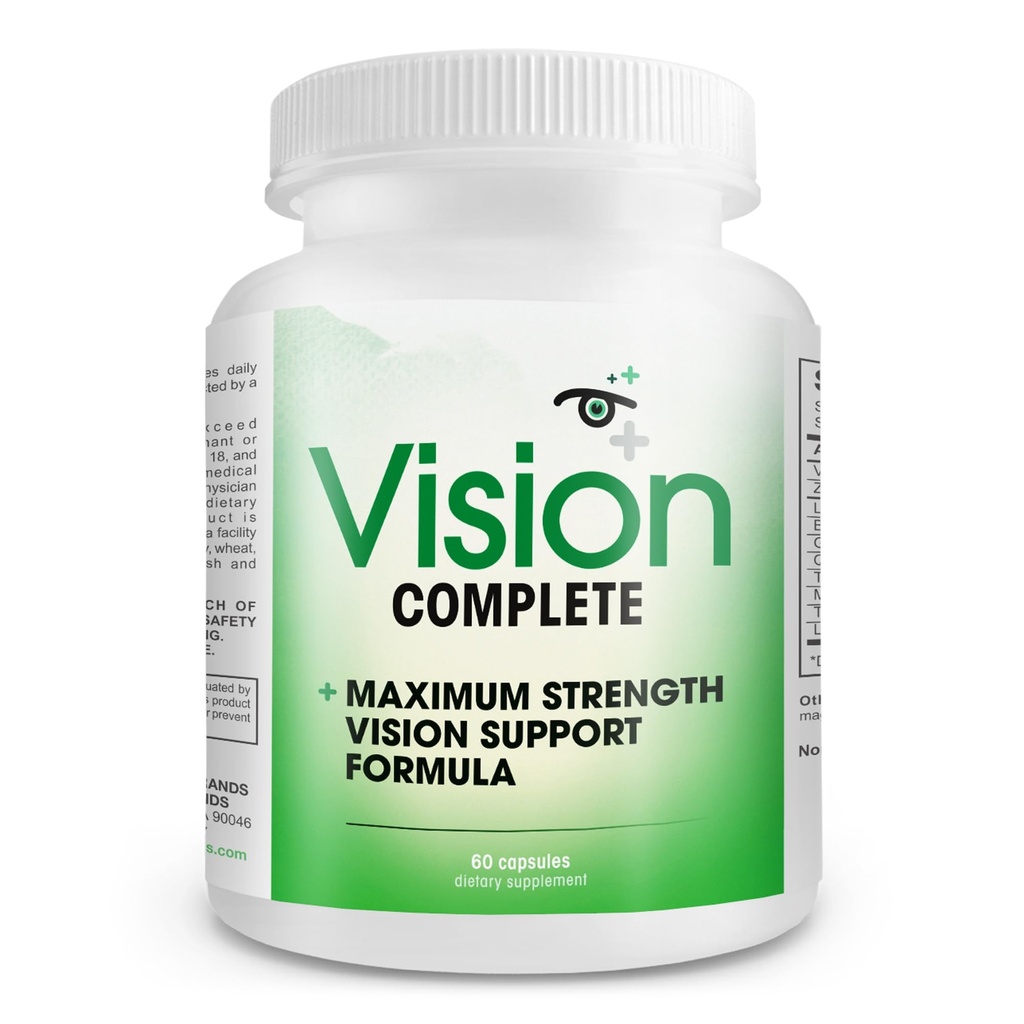 Vision Complete Natural Eye Support Formel maksimal styrke Vision Support Blend af Lutein i en daglig Vision supplement.