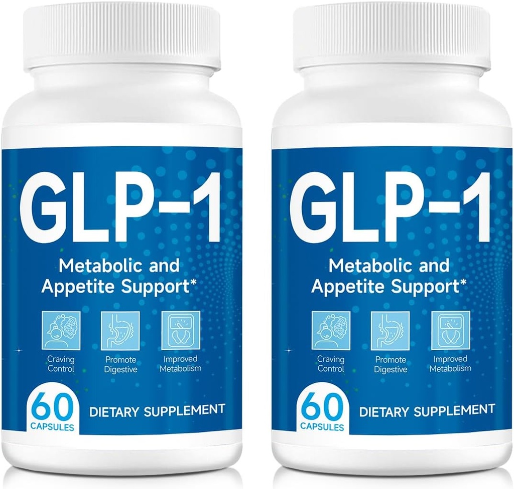 GLP-1 Support, GLP-1 Supplement, Support GLP-1 Naturligvis, Natural GLP-1 supplement til mænd og kvinder, Tag før måltid - 60 Capsule Meal 124; 2 pakker