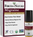 Naturkræfter Natural, Organisk Migræne Smerte Relief Topical Rollon, Understøtter Prodrome, Aura, Hovedpine, Træthed, Lys og lyd Følsomhed, Kvalme forbundet med Migræne, Non- GMO, 0.14 Fl Oz