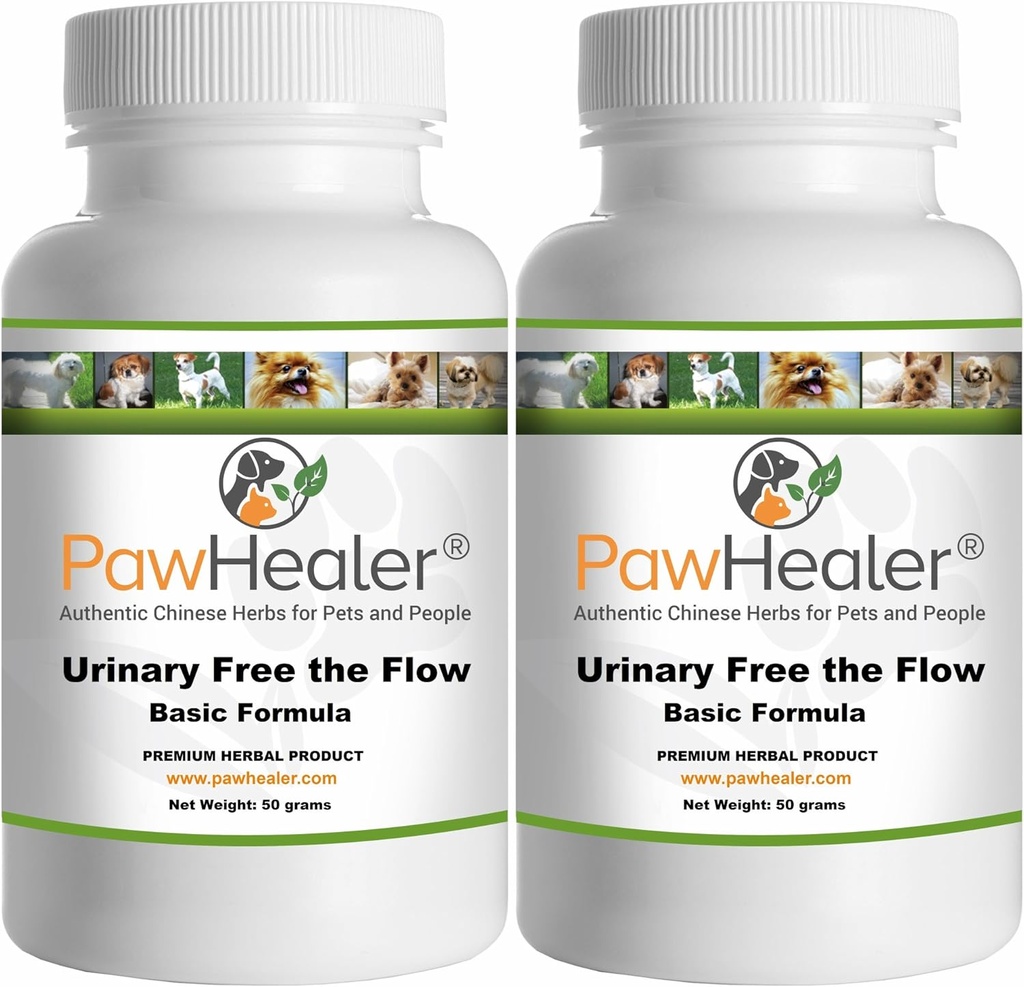 Urinary Free The Flow- Basic - Bstige Stones Hunde - 2 Pack - Natural Remedy Stone Prevention in Dogs - 50 Grams / ea -Urtepulver - Mix in Food