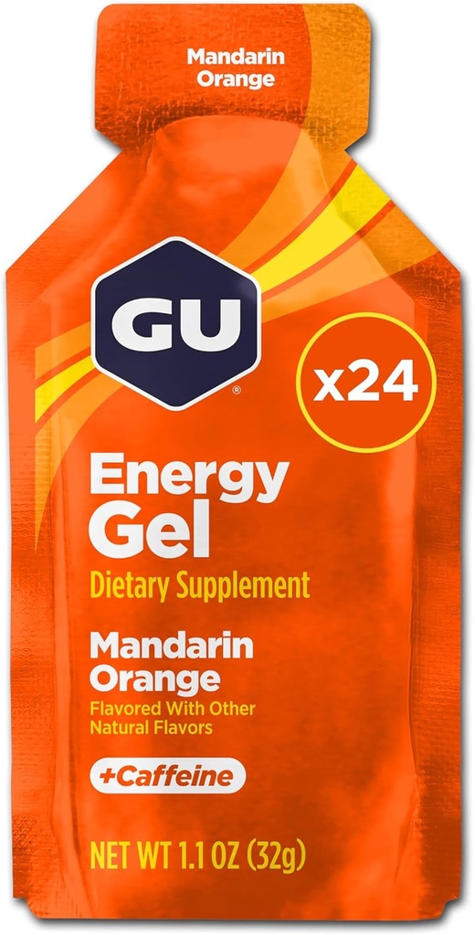 GU Energy Original Sport Nutrition Energy Gel, Mandarin Orange, 24 Count Box