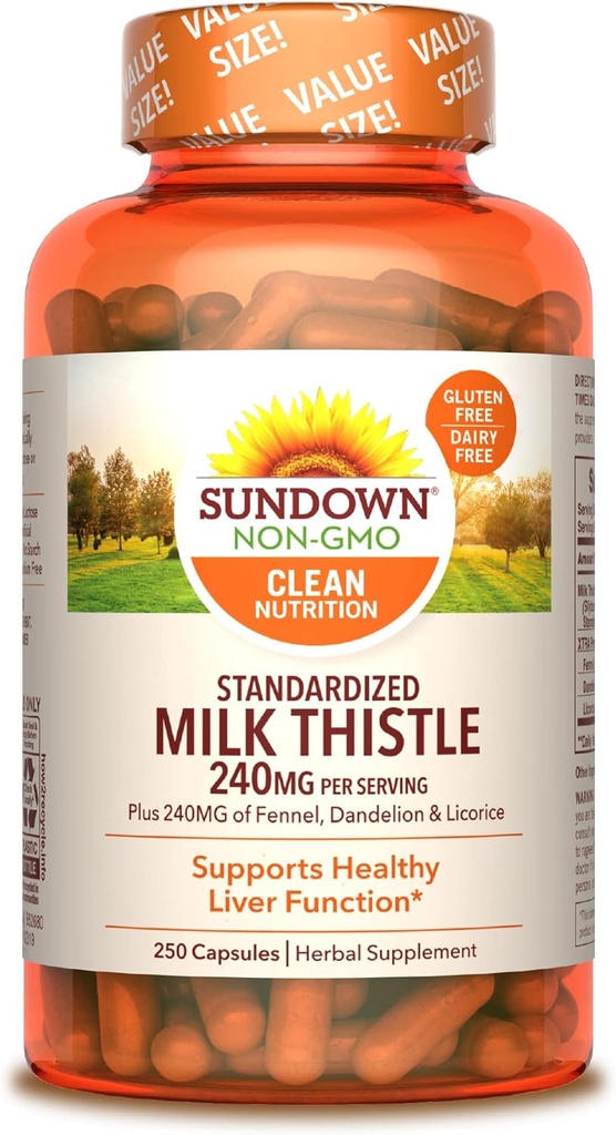Sundown Milk Thistle, 250 kapsler
