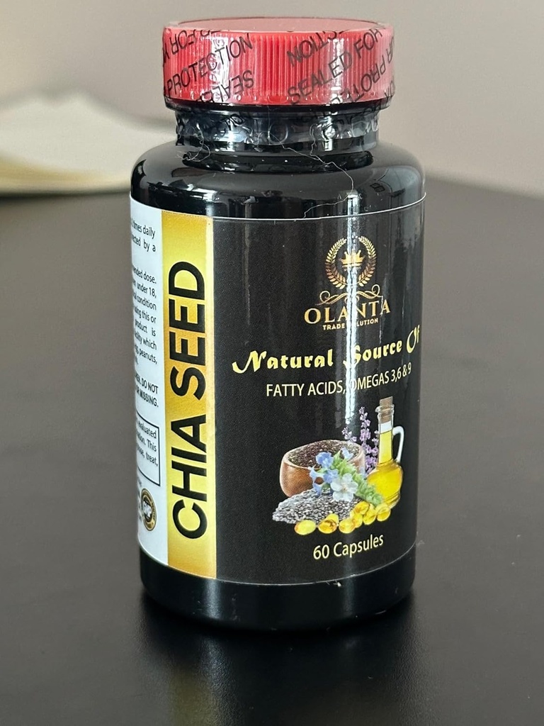 Omega 3 Fedtsyrer til kvinder - CHIA Seed - Energitilskud til menopause, fordøjelsesenzymer til kvinder, Chia Frø med Omega- 3-1 Flaske 60 Softgels